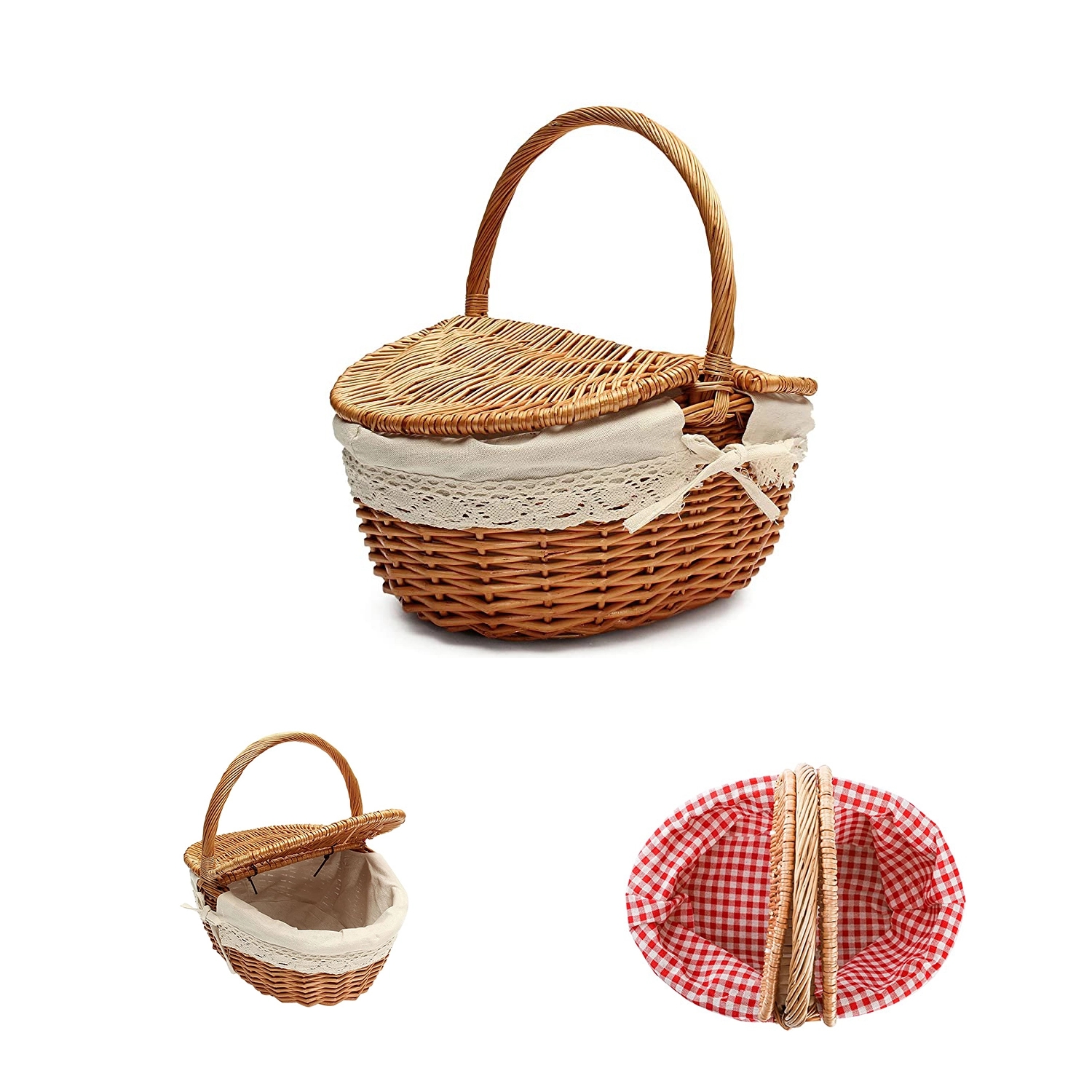 Natural Willow Woven Picnic Basket 2