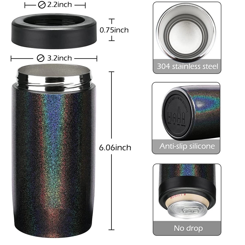 Custom 4-in-1 Stainless Steel Insulated Beer Can Holder, custom koozie with logo imprint 18