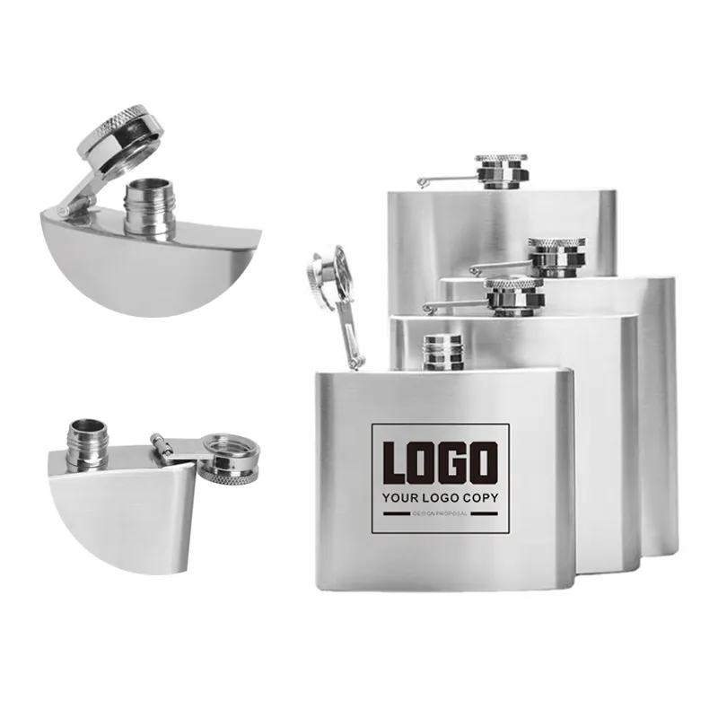 4 Oz. Stainless Steel Flask, custom water bottle with logo imprint 3