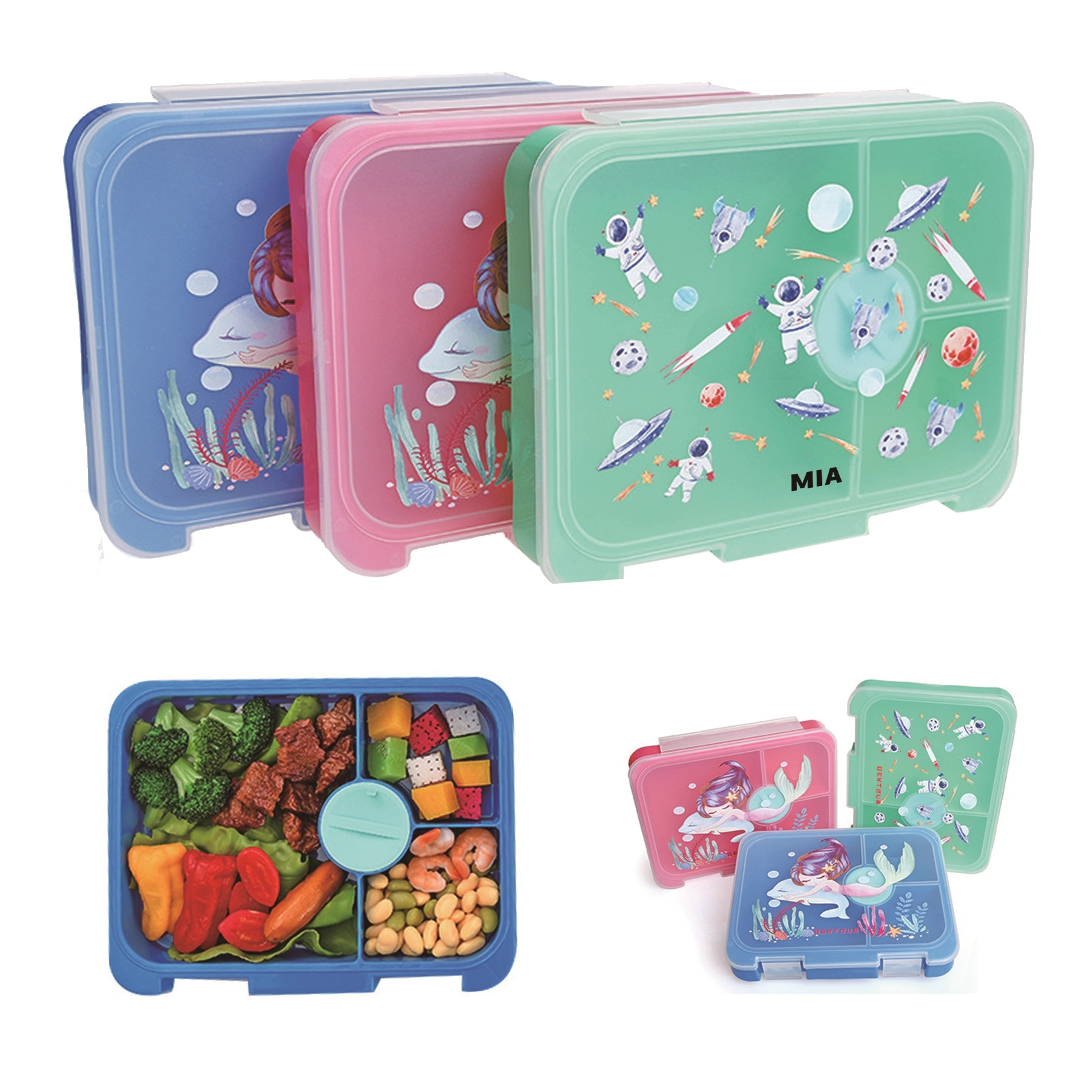 Transparent Four-Compartment Lunch Box 2