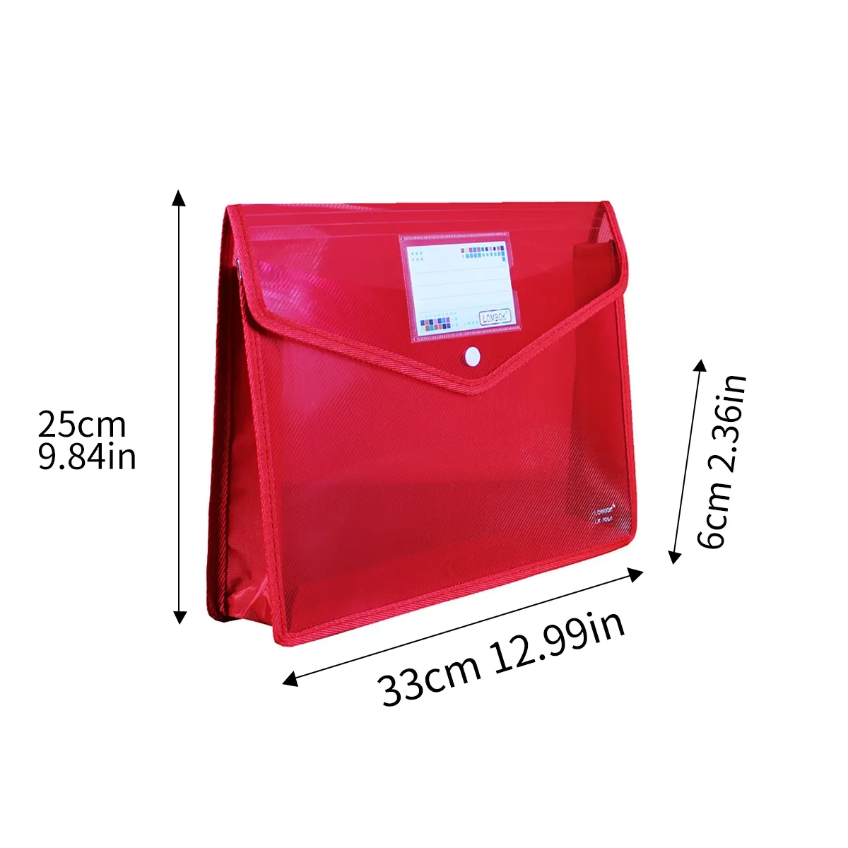 A4 Plastic Button File Folder With Mesh And Label Pocket 5