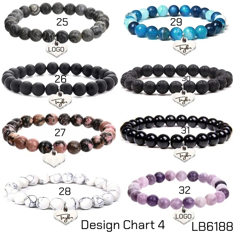 BULK Gemstone Bracelets Wholesale Stretchy Round Beads 6