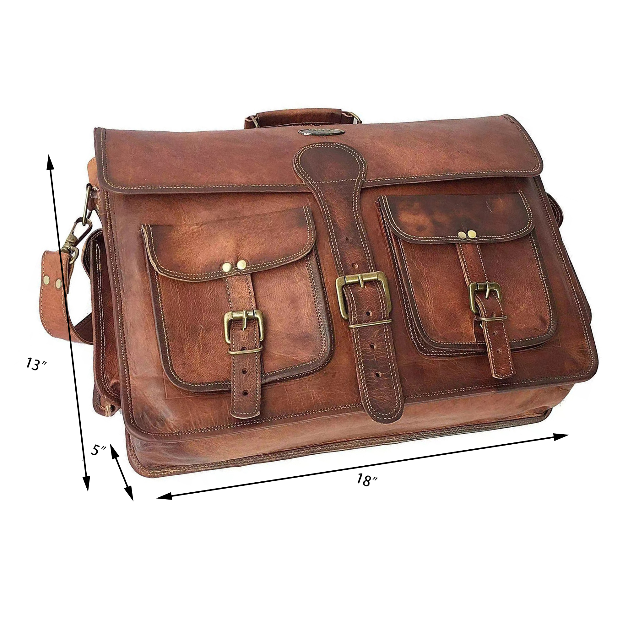 Handmade Leather Travel Office Messenger Bag 3