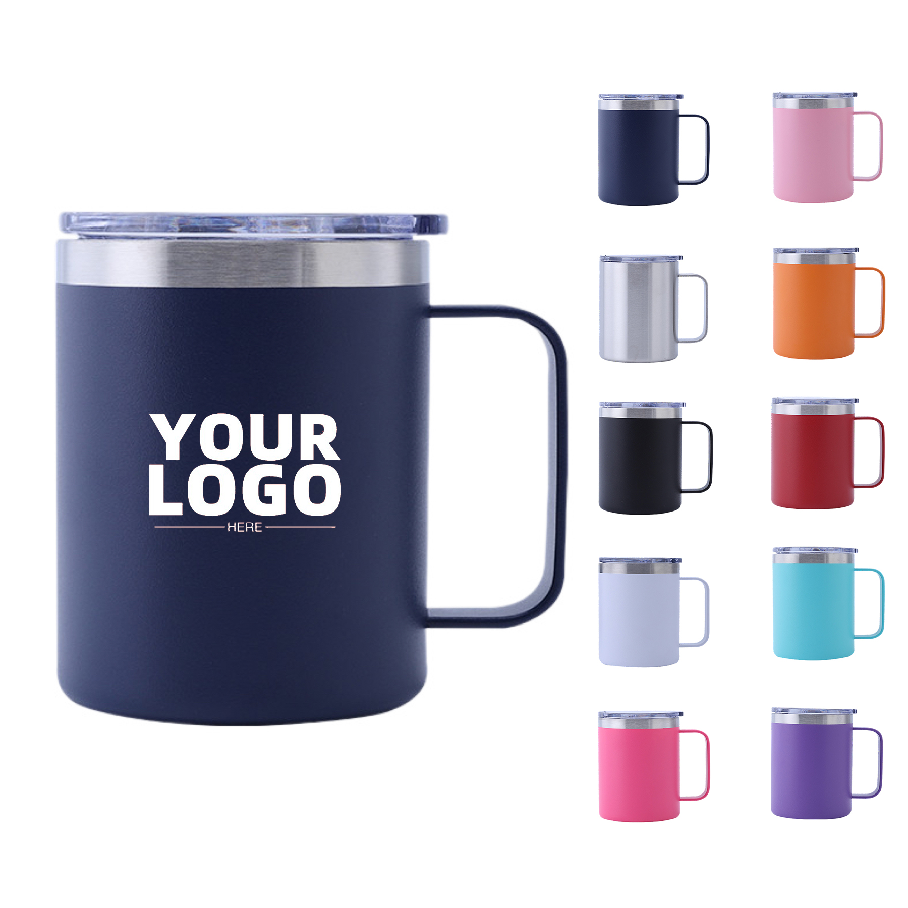 12 OZ Insulated Coffee Mug With Lid 2