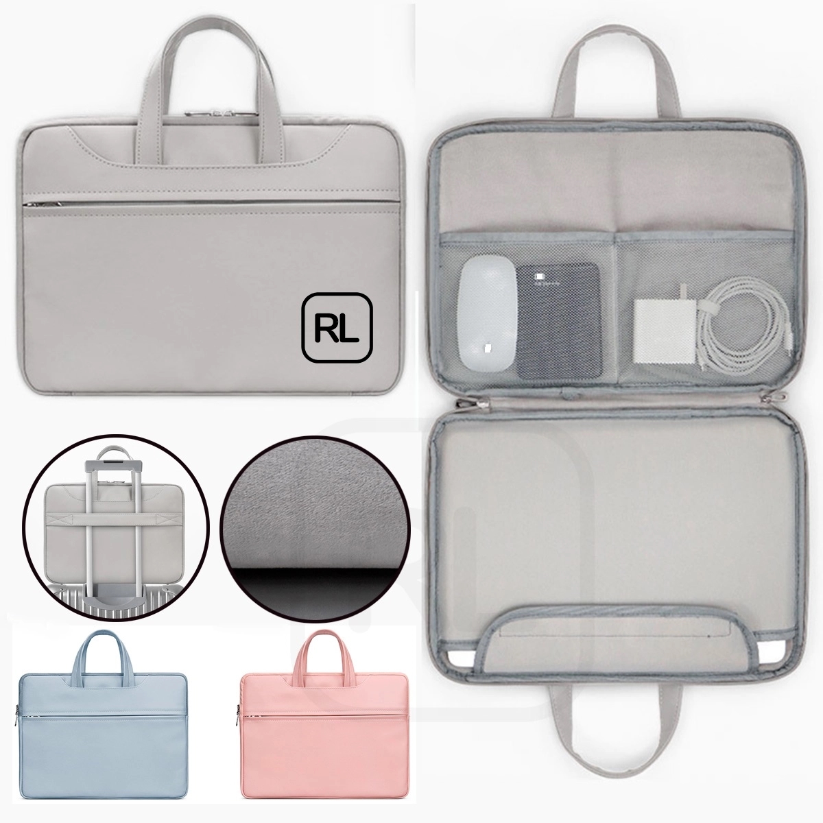 13" Freely Open Laptop PU Briefcase Bag 2