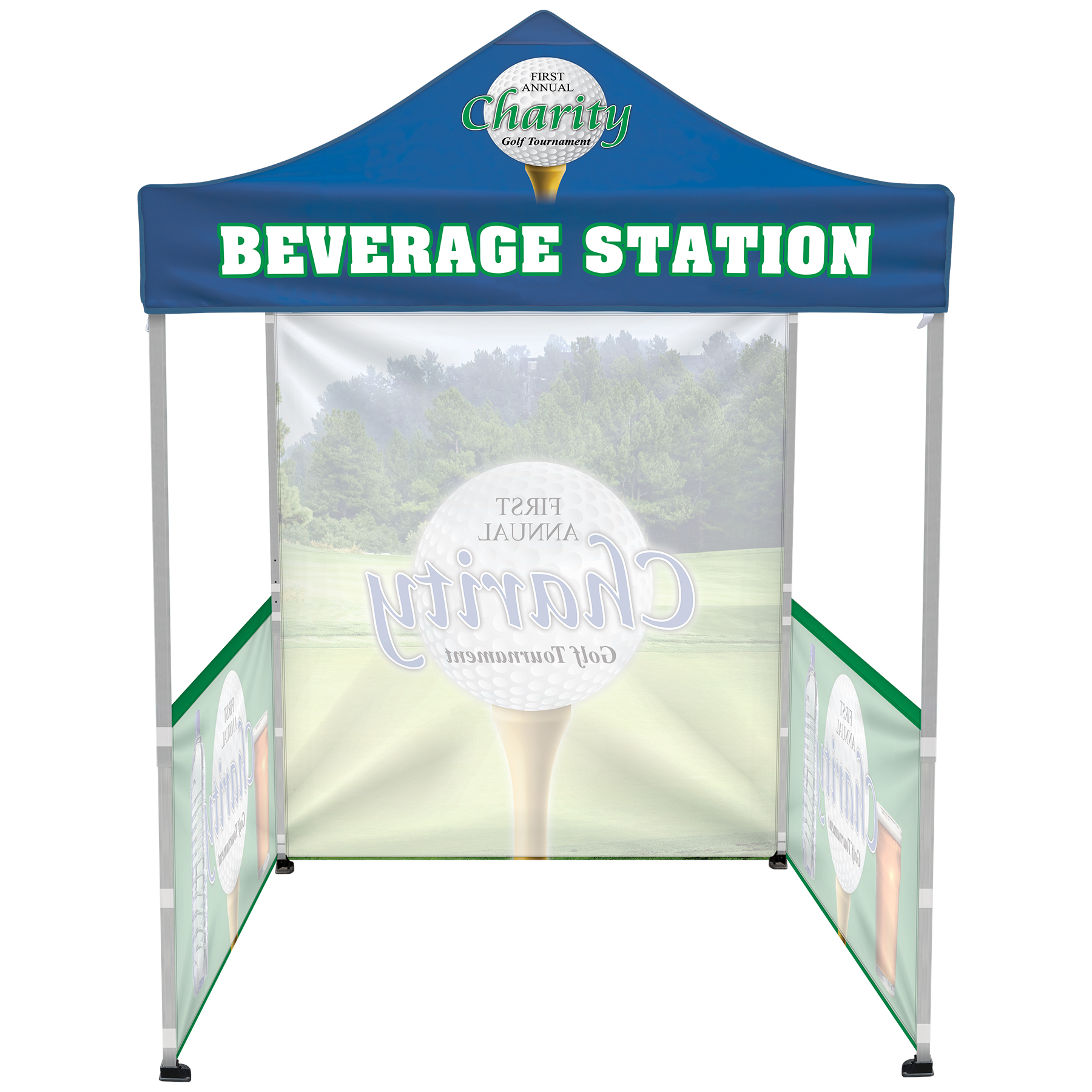 6.5' Square Canopy Tent with 1 Full Single Sided Wall & 2 Single Sided Half Walls 5