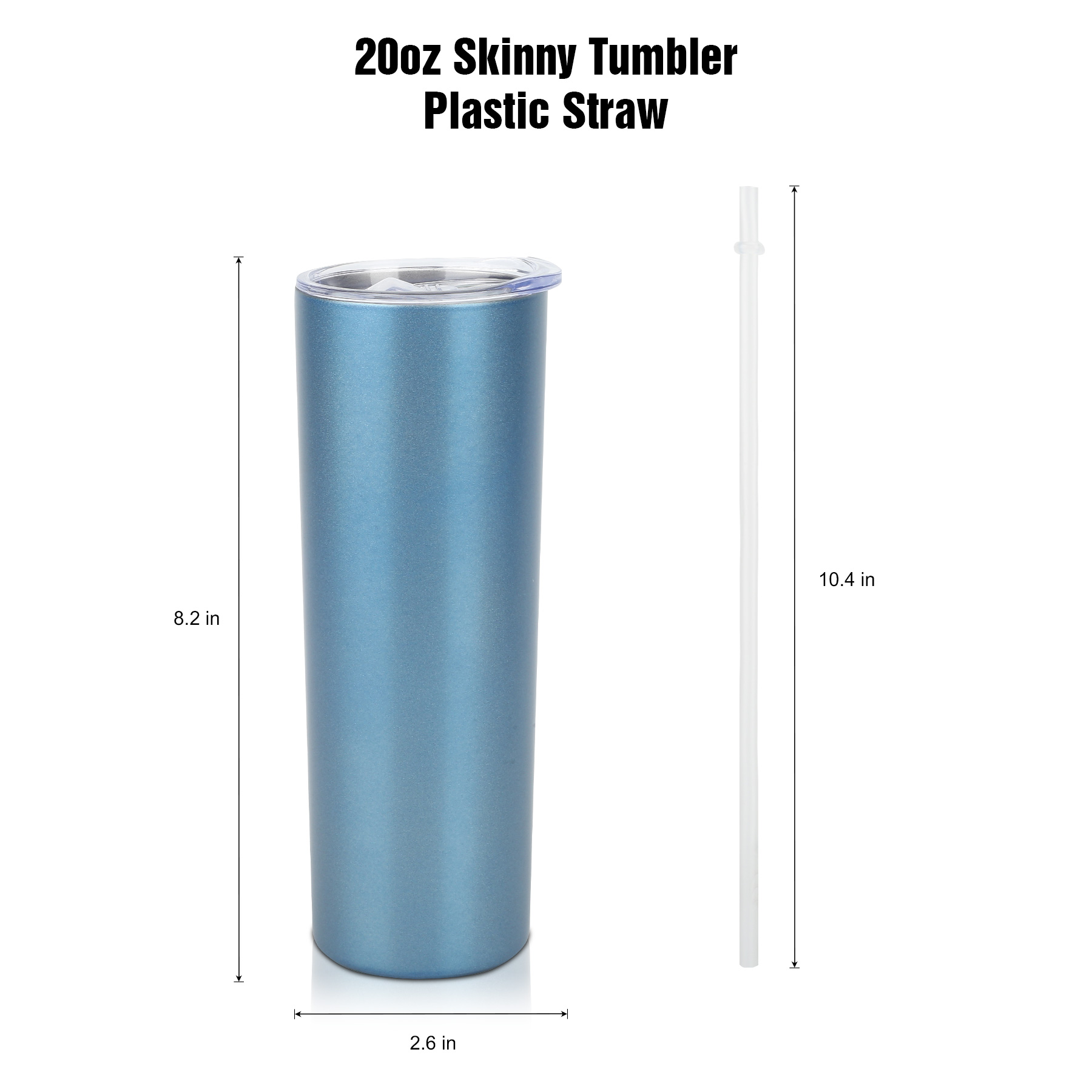 20 Oz Stainless Steel Skinny Tumbler w/ Slider Lid 10