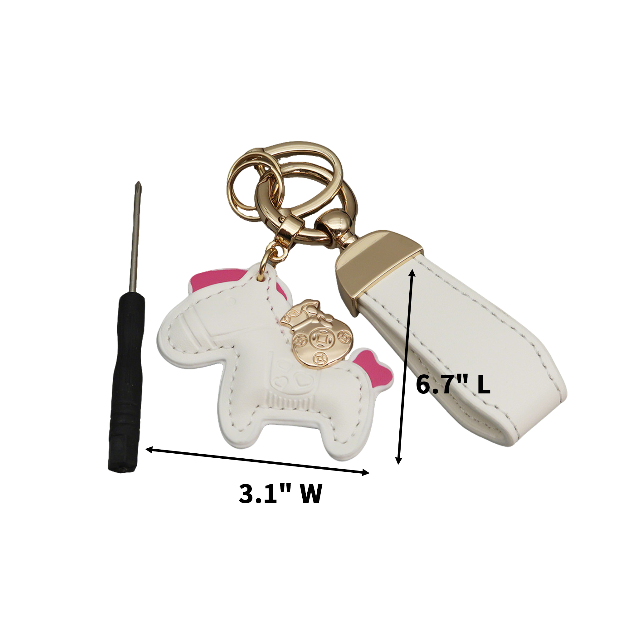 Polyurethane Pony Figure Key Ring With Strap 6.7" Length 46