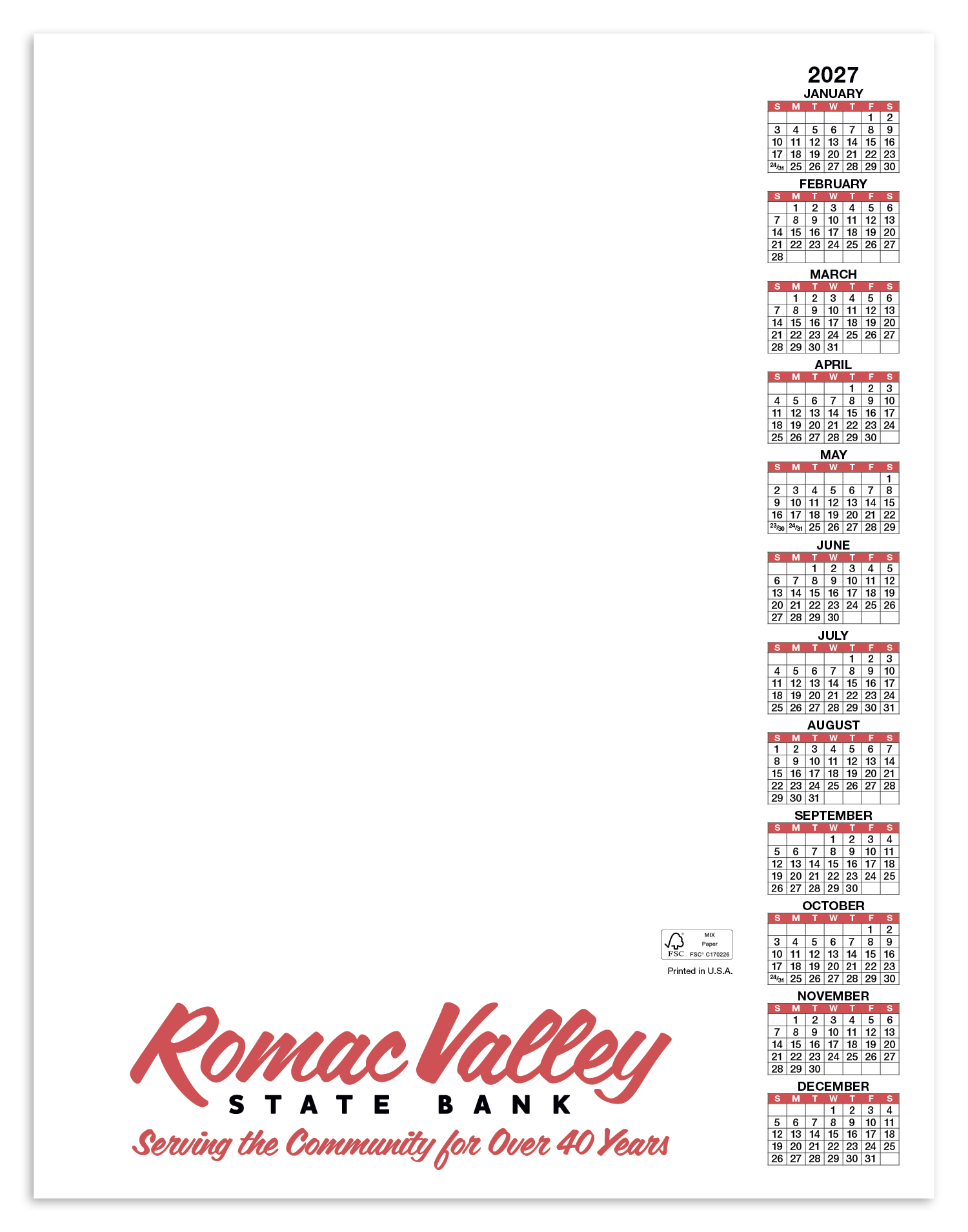 Skinner & Kennedy® Scratch Pad Calendar 39