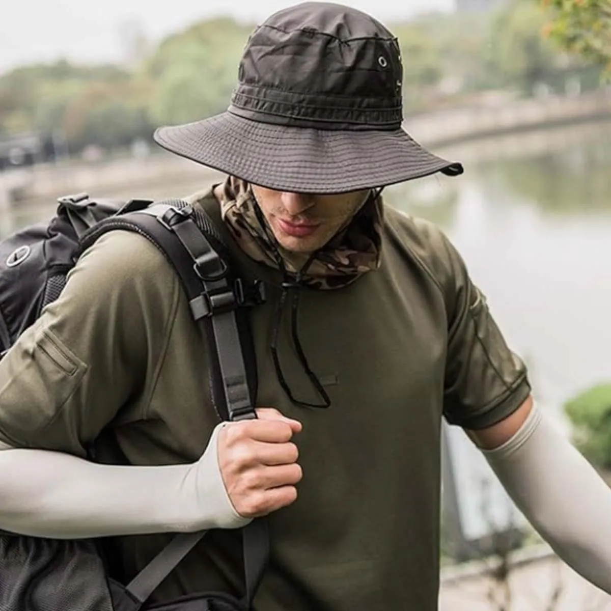 Summer Outdoor Breathable Mesh Bucket Hat 3