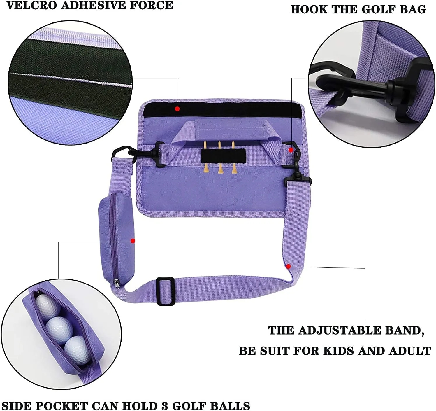 Portable Golf Club Sling Bag W/ Ball Pouch 3