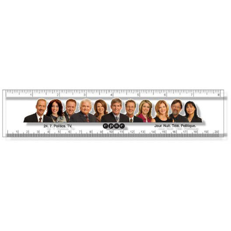 .020 Clear Plastic Rulers 1.75"x8.25", Rectangle, Square Corner, Full Colour