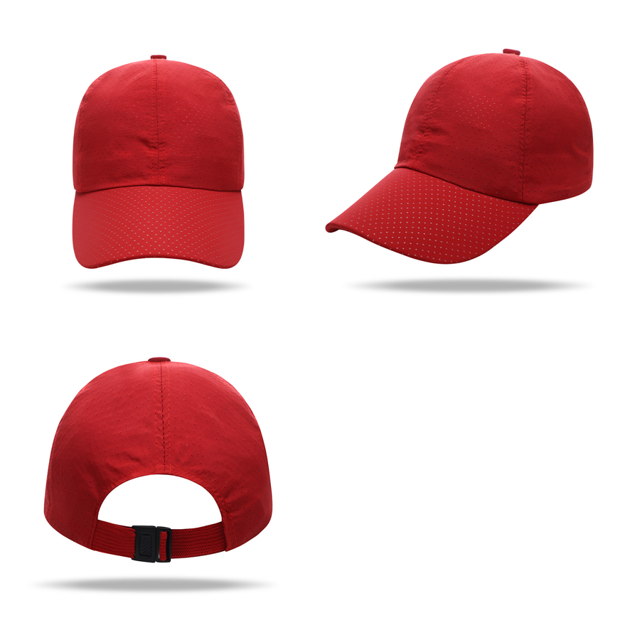 Stock Solid Color Quick Dry Poly 6 Panel Cap, Elastic Back 7