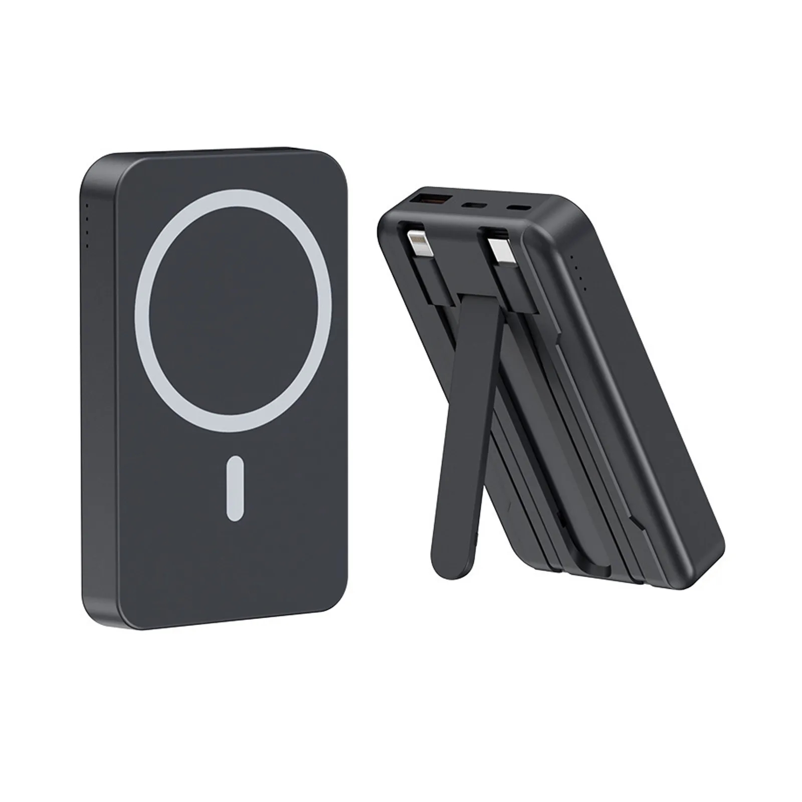 10000mAh Mag-Safe Battery Pack with Stand & Built-in Cables 1