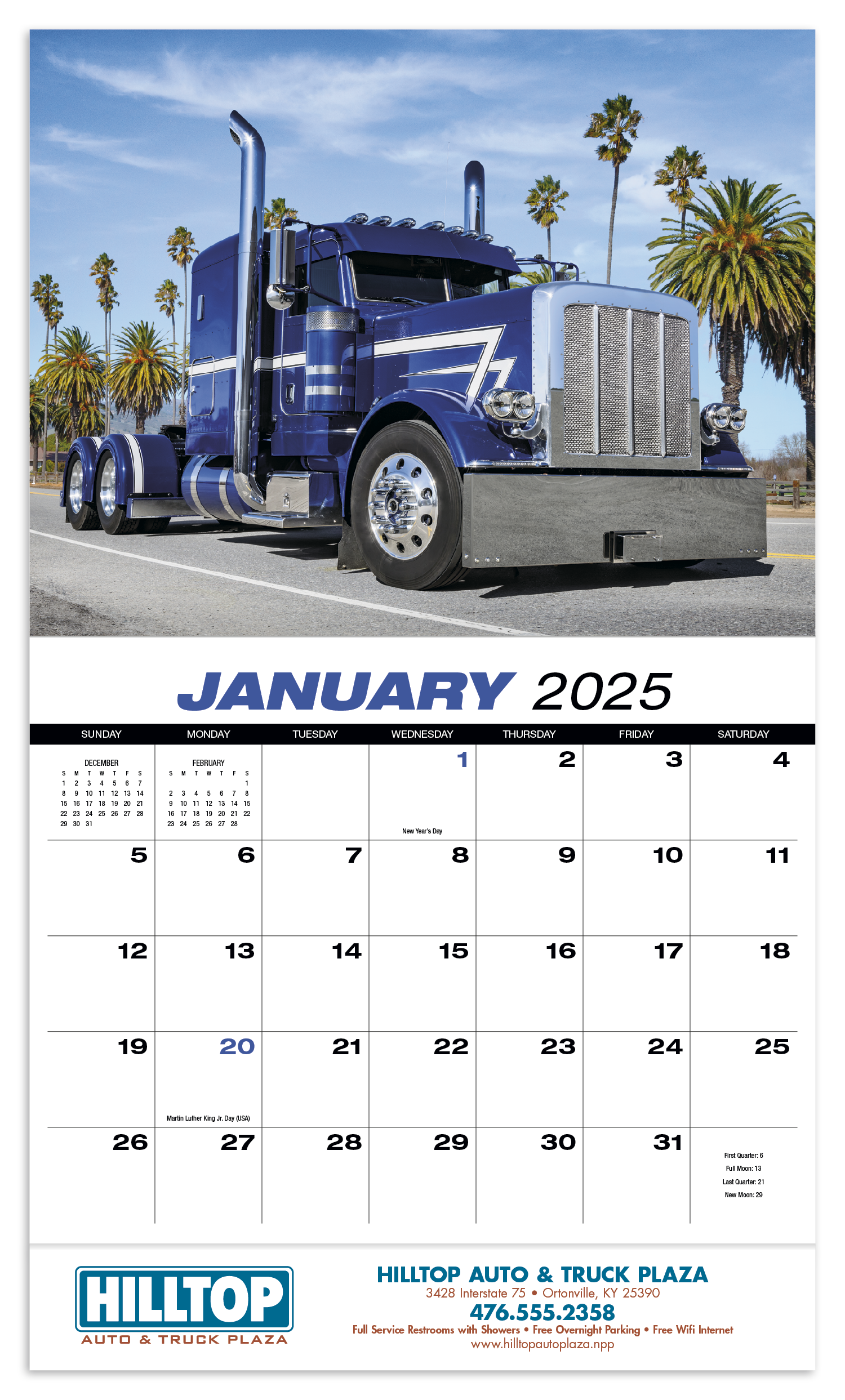 HotLine® Products 18-Wheeler Wall Appointment Calendar - Stapled 9
