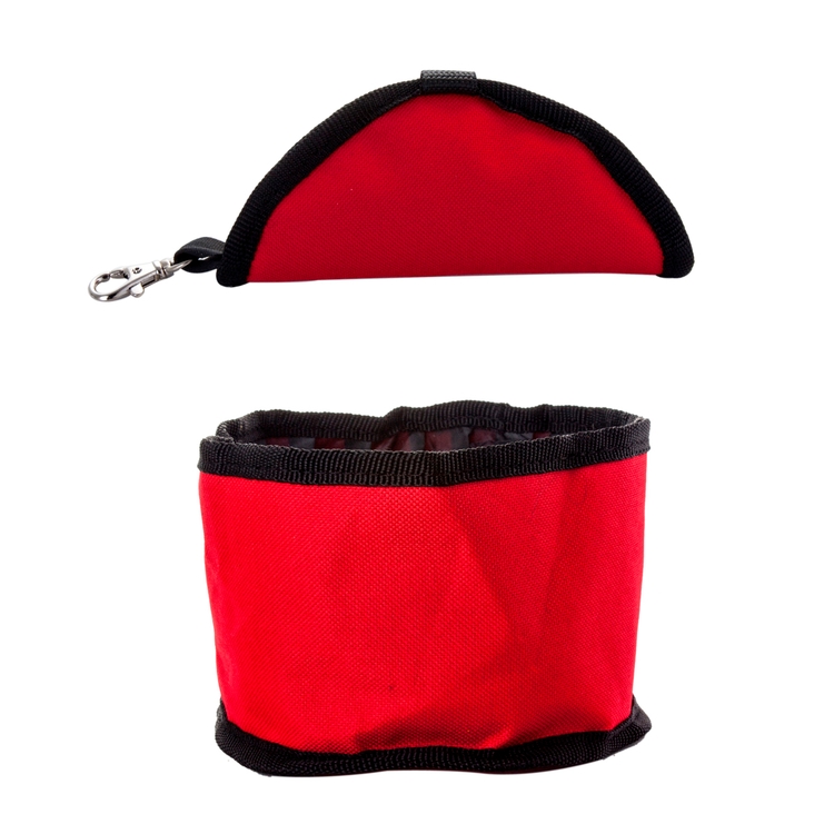 600D Poly Folding Pet Travel Bowl w/hook 1