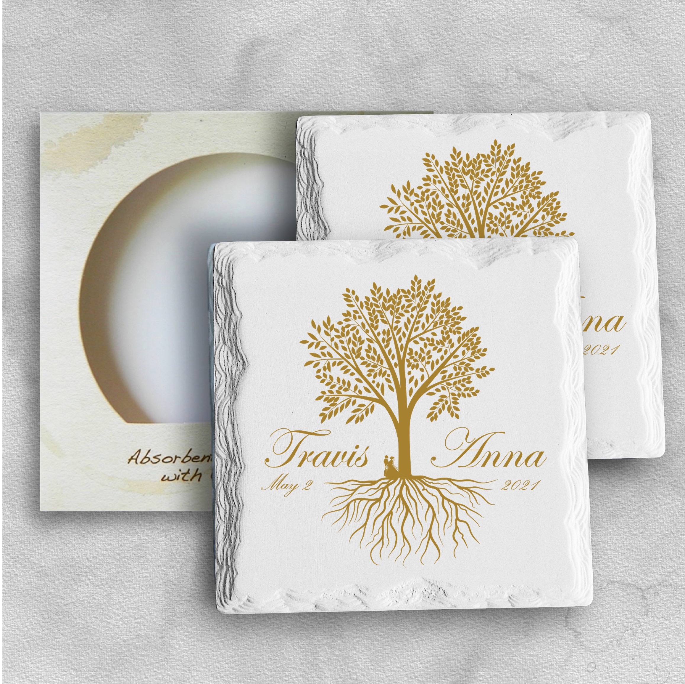Two Square Layered Edge Coaster Box Set 3