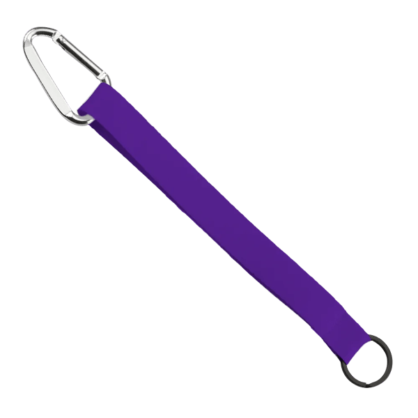 3/4" Sewn Polyester Keychain with Metal Split-Ring and Carabiner 142