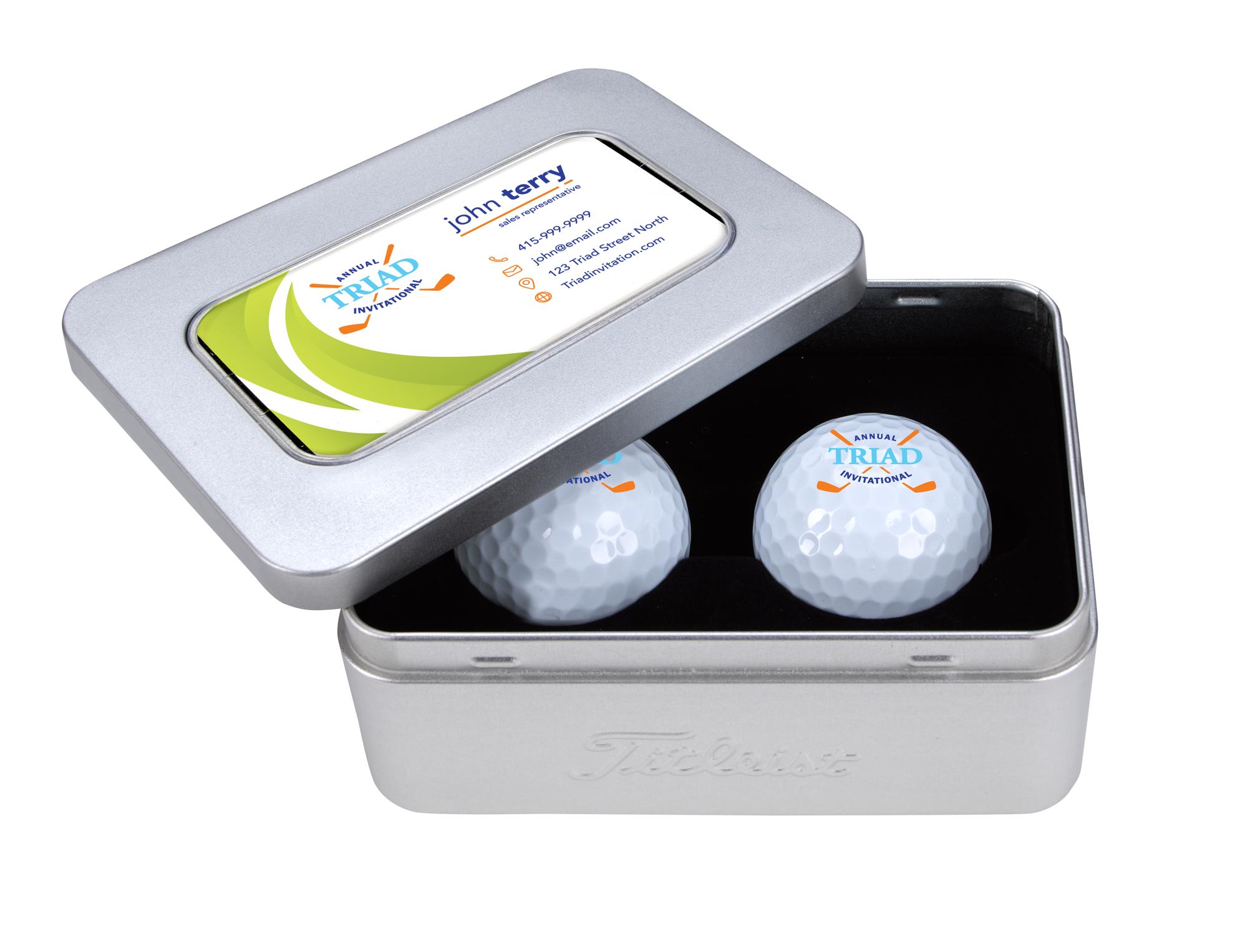 Titleist® 2-Ball Business Card Tin Pro V1® 6