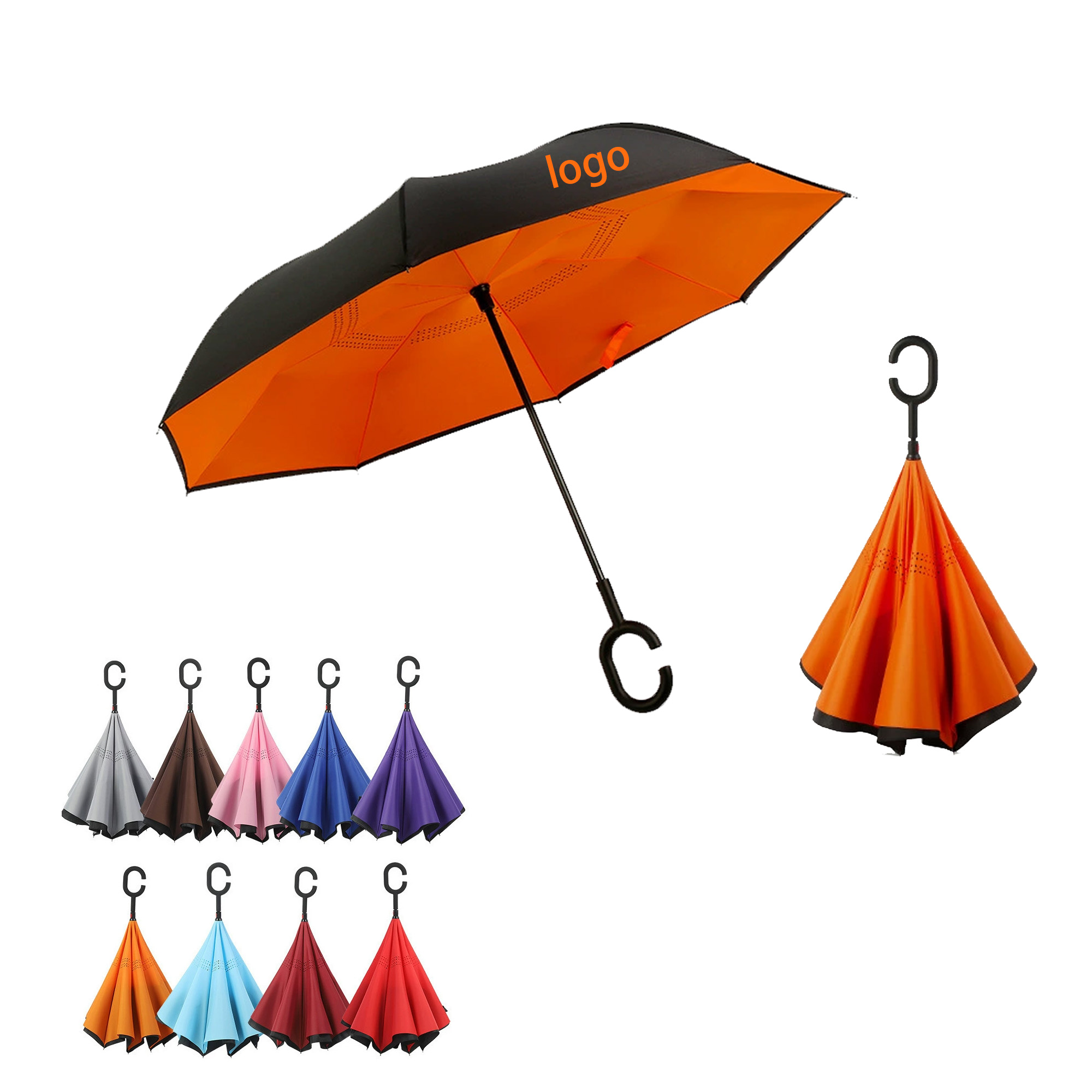 49"Double Layer Inverted Reverse Umbrella 3