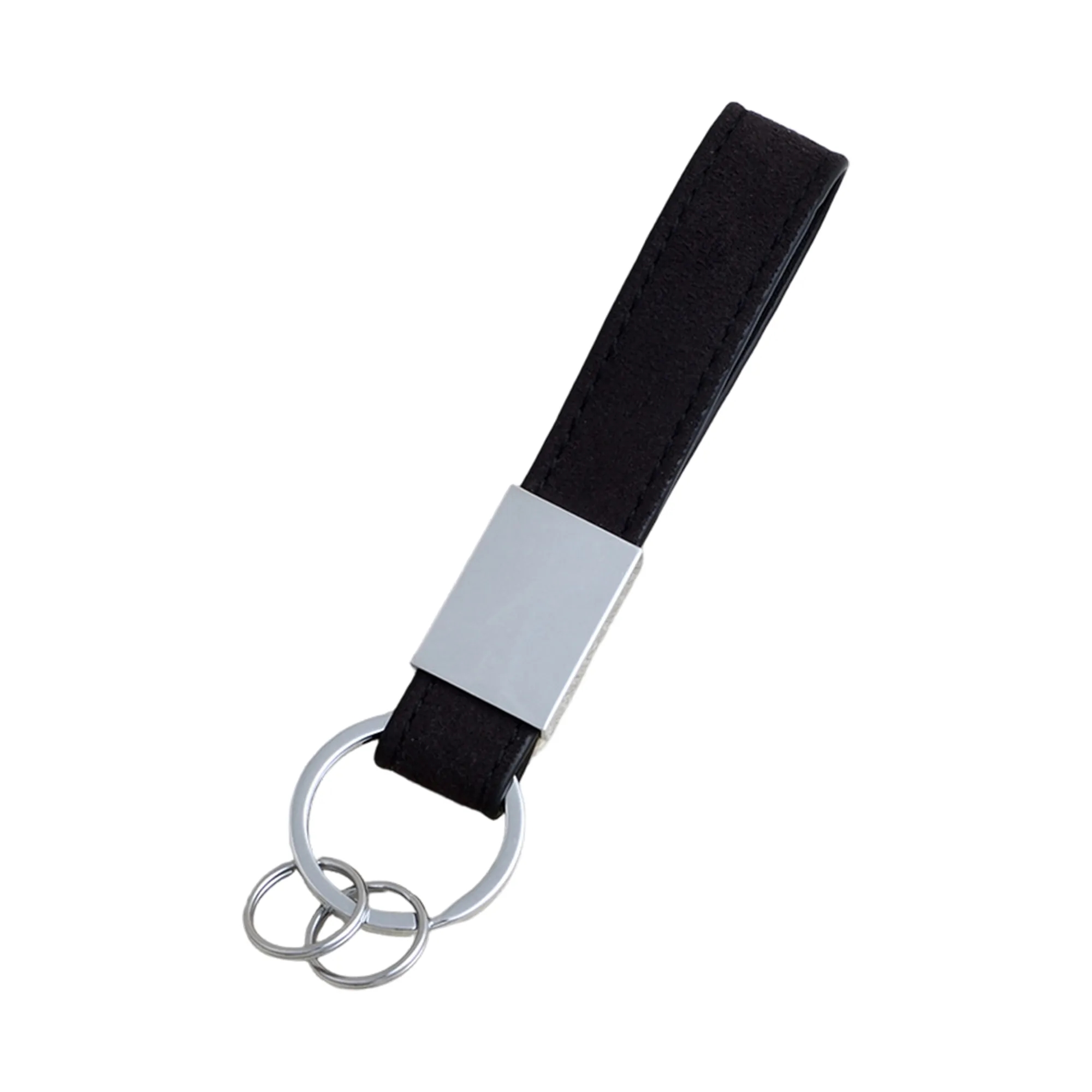 Suede Car Keychain with Zinc Alloy Pendant 6
