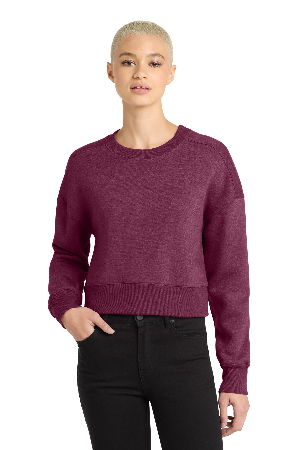 District Women's Perfect Weight Fleece Cropped Crew DT1105 63