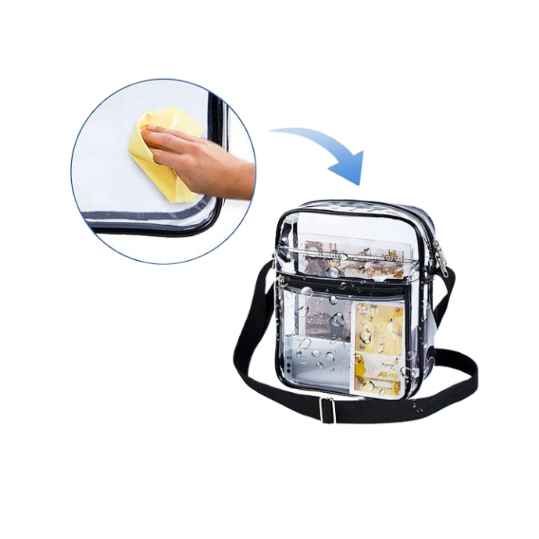 Large Clear CrossBody Bag Stadium Approved Clear Purse 8