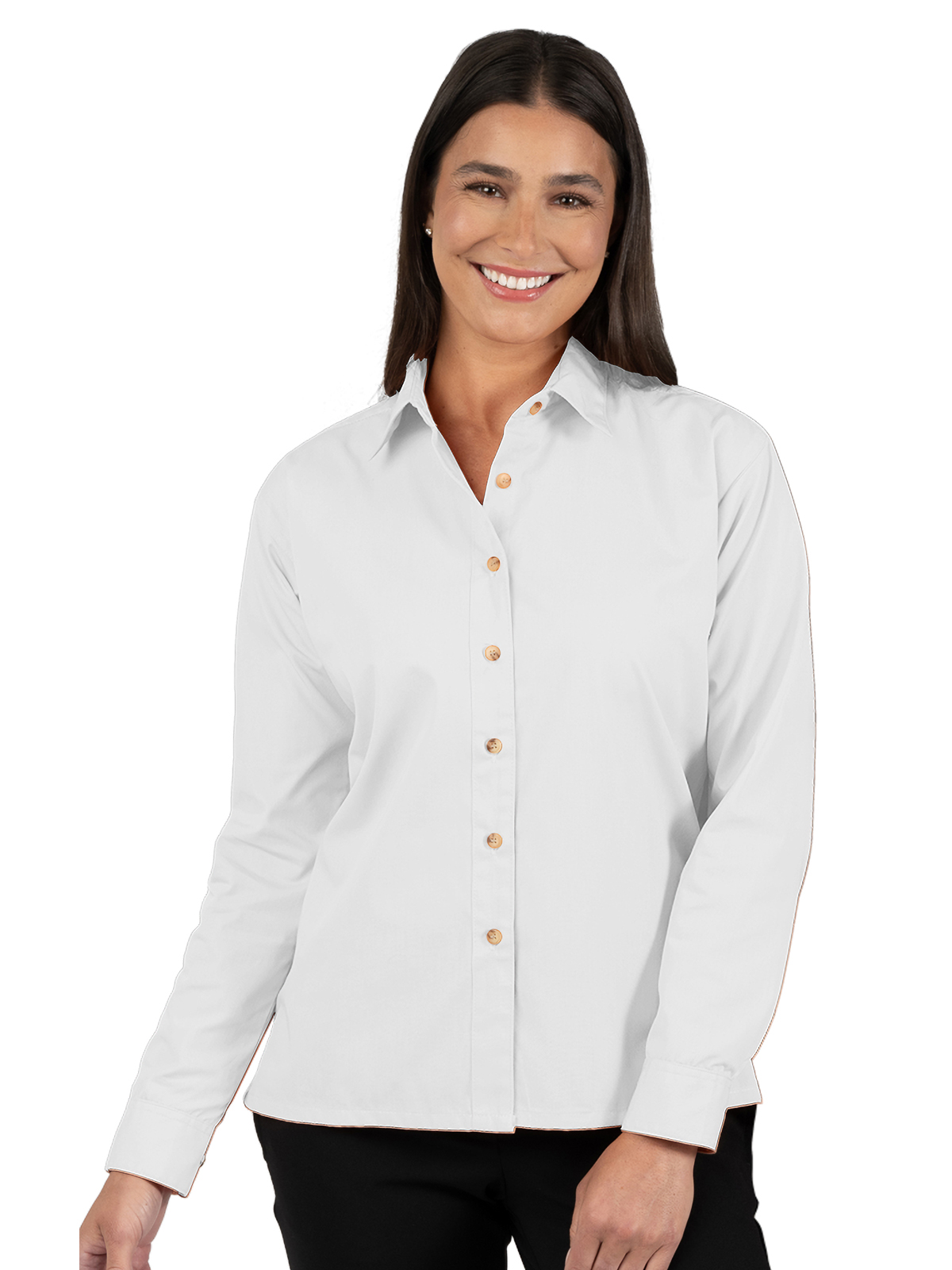 Blue Generation - Women's Pocketless Long Sleeve Superblend Poplin Shirt 53