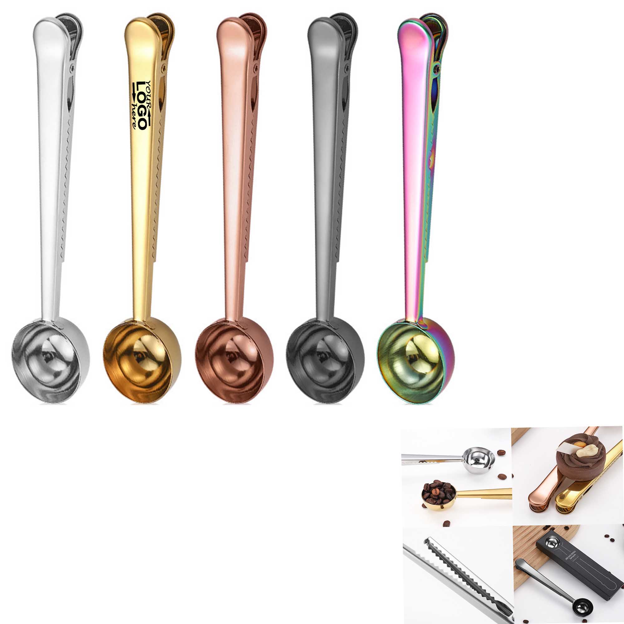 2-in-1 Stainless Steel Coffee Spoon Clip 2