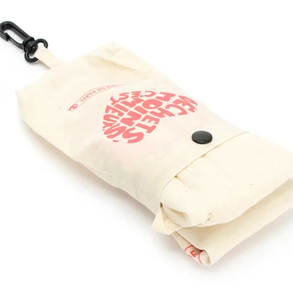 5oz Cotton Canvas folding tote with pouch 4