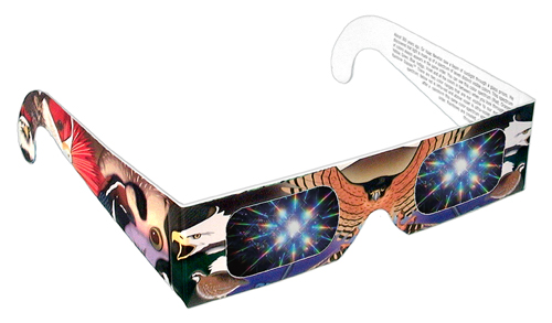Rainbow Diffraction Glasses - Birds of Prey - Stock Imprint 3