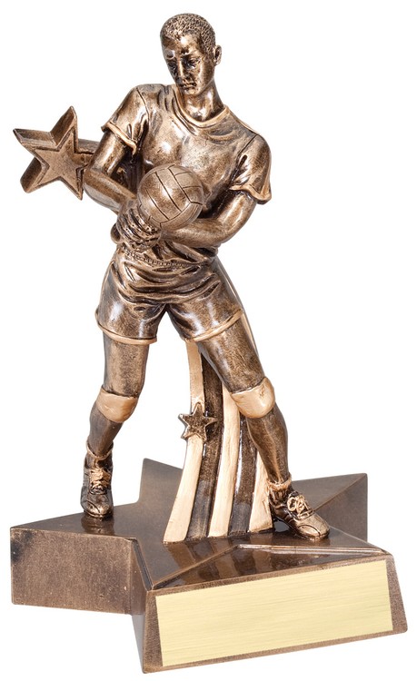 8 1/2" Tall Volleyball Male Superstar Resin Award 1