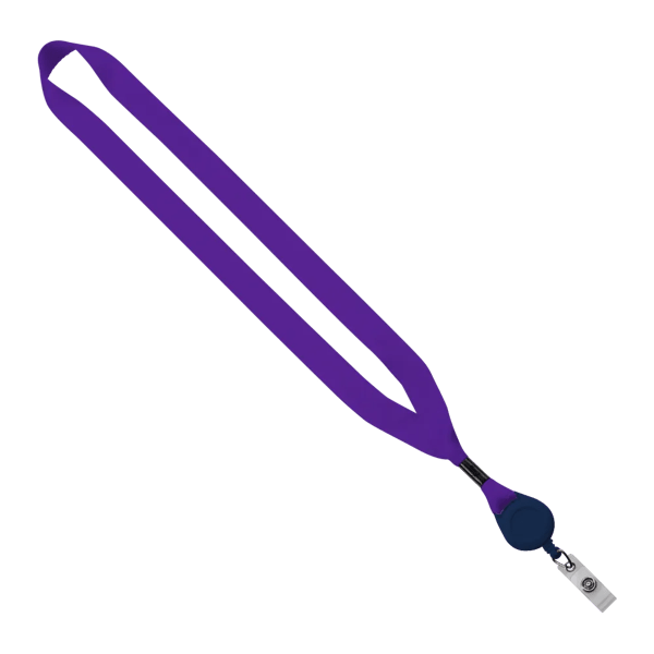 3/4" Polyester Lanyard with Metal Crimp & Retractable Badge Reel 304