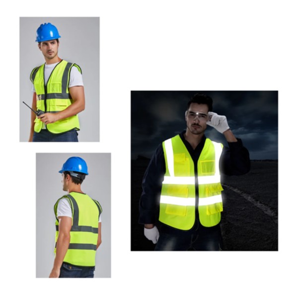 Visipro Front-Zip Reflective Safety Vest With Pockets - Interlock - Ansi 3 2
