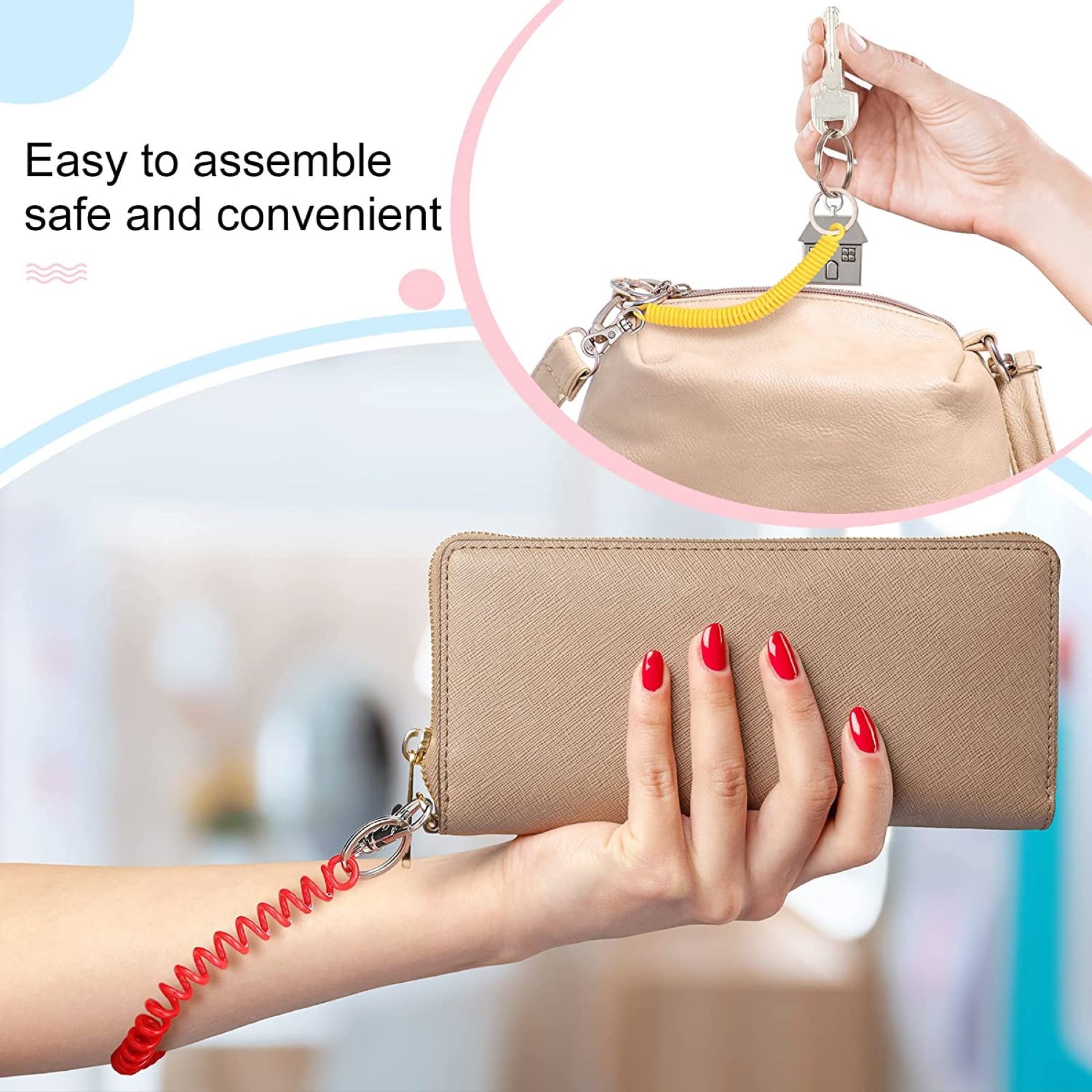 Retractable Coil Keychain With Lobster Clasp 4