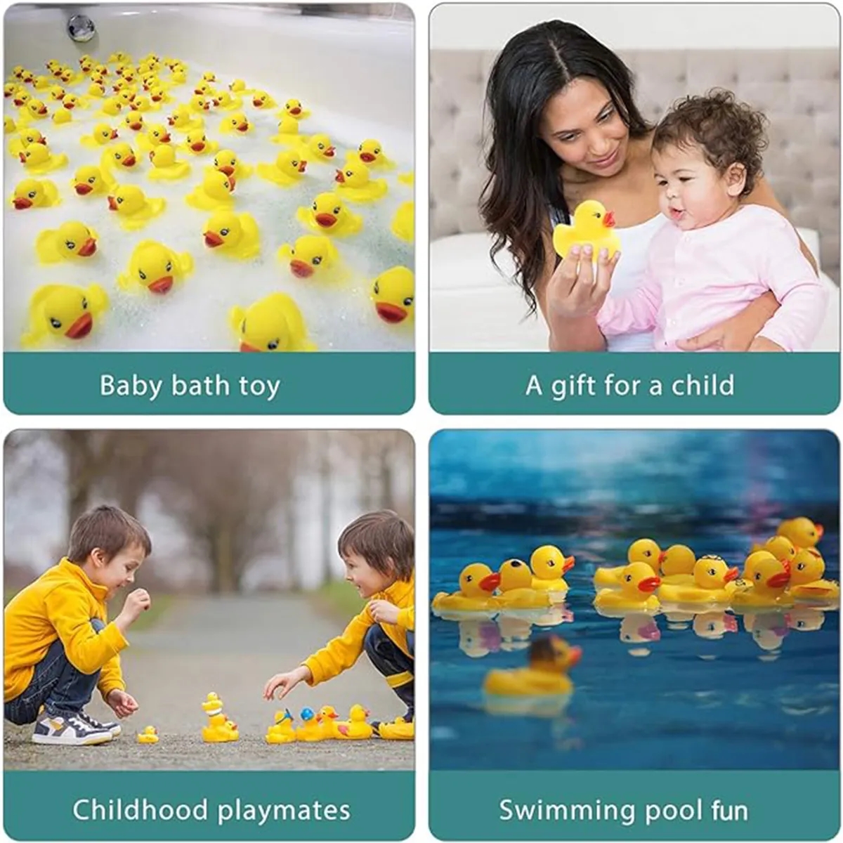 Rubber Mini Duck Beach Pool Kids Baby Bath Toy 3