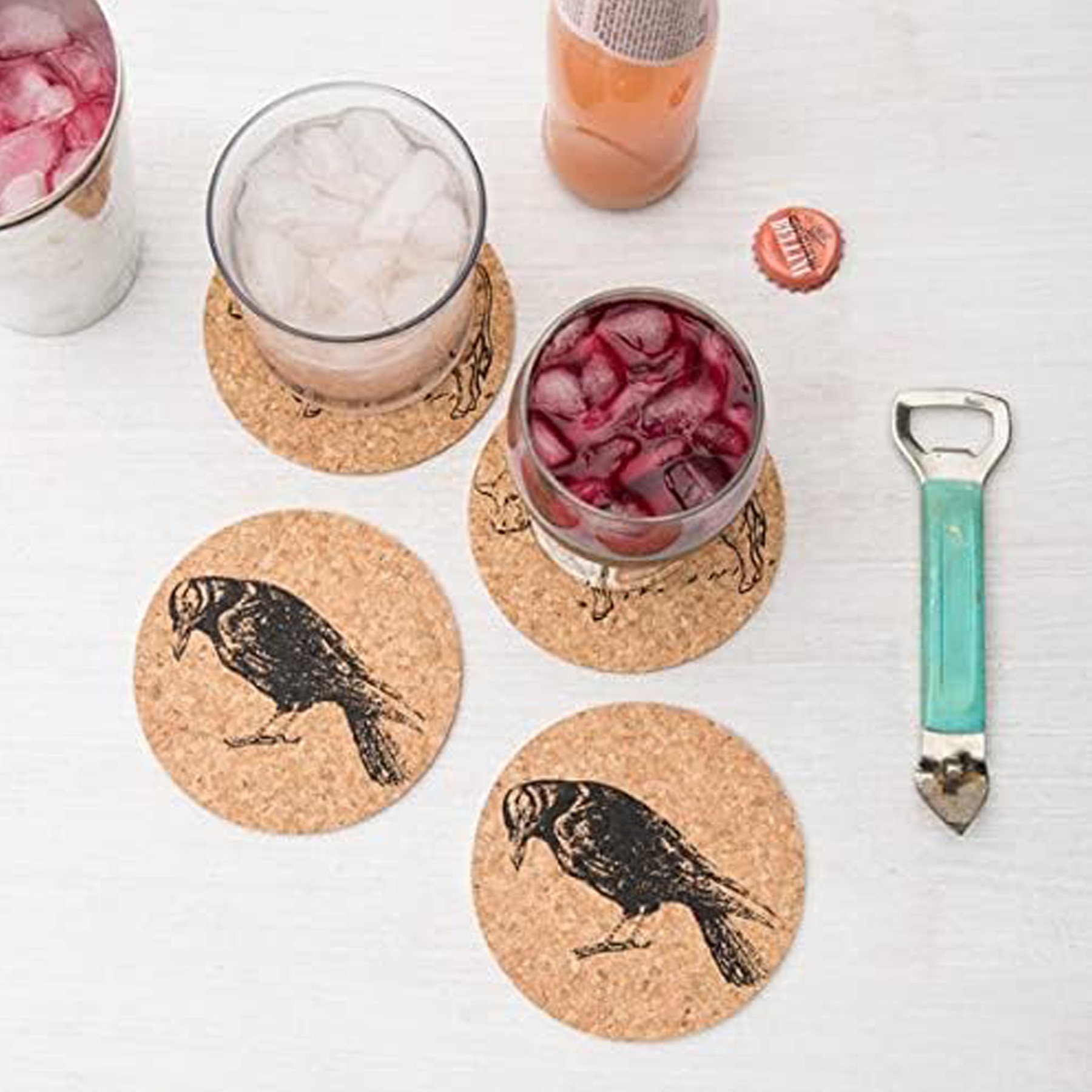Round Natural Cork Coasters 2
