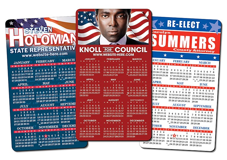 Political Calendar Magnet - 4x7 Round Corners - 20 mil. 1
