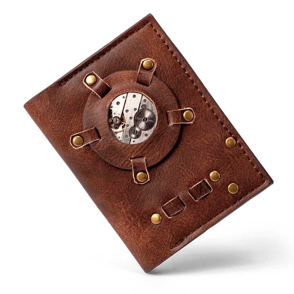 PU brown punk wallet 3