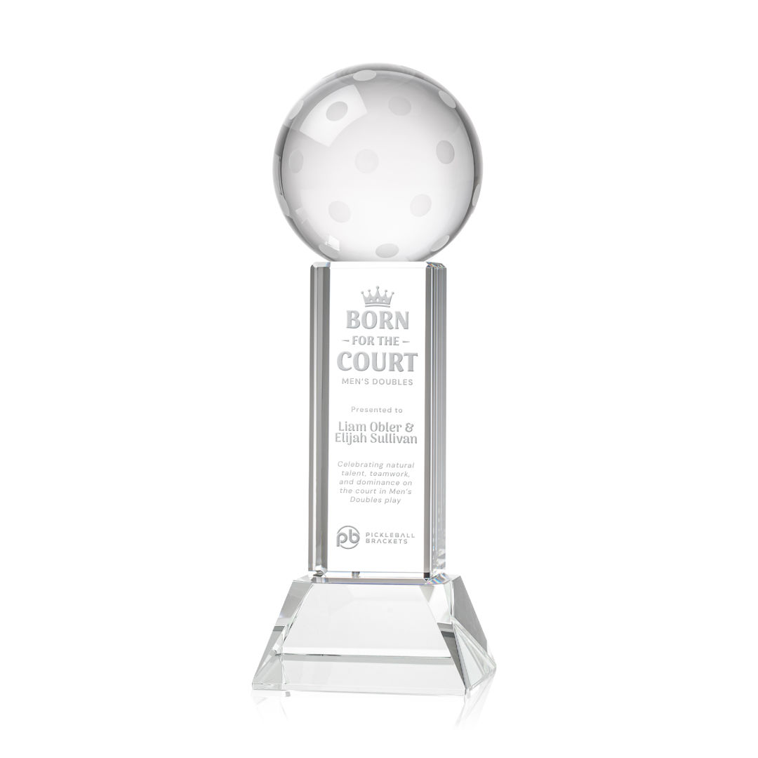 Pickleball Award on Stowe Base - Clear 2