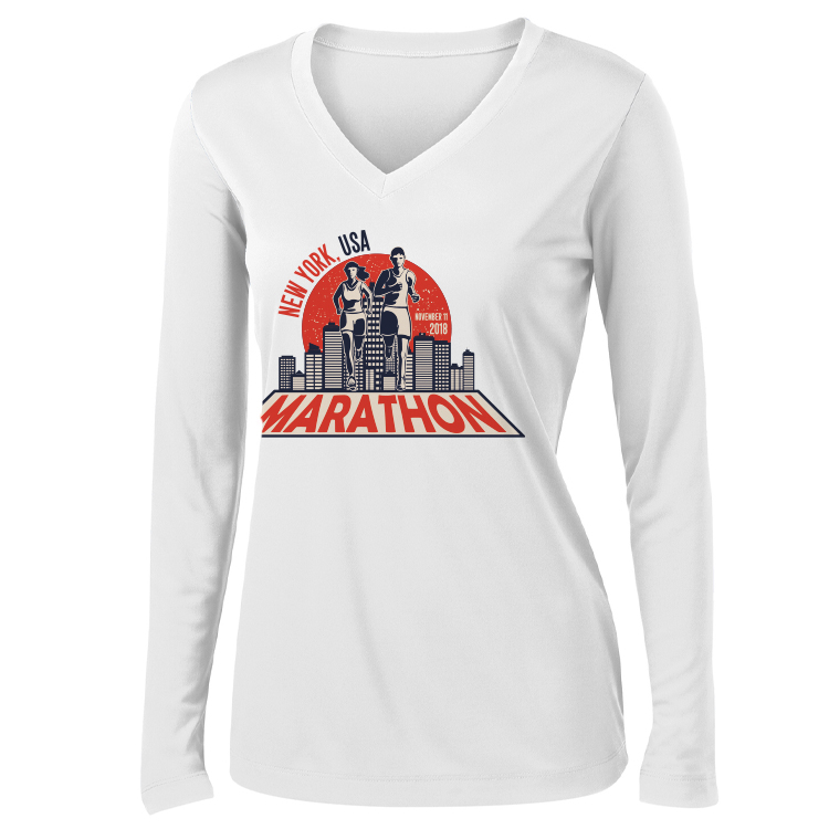 Spot Sub on Women's Long Sleeve Athletic Tee 10