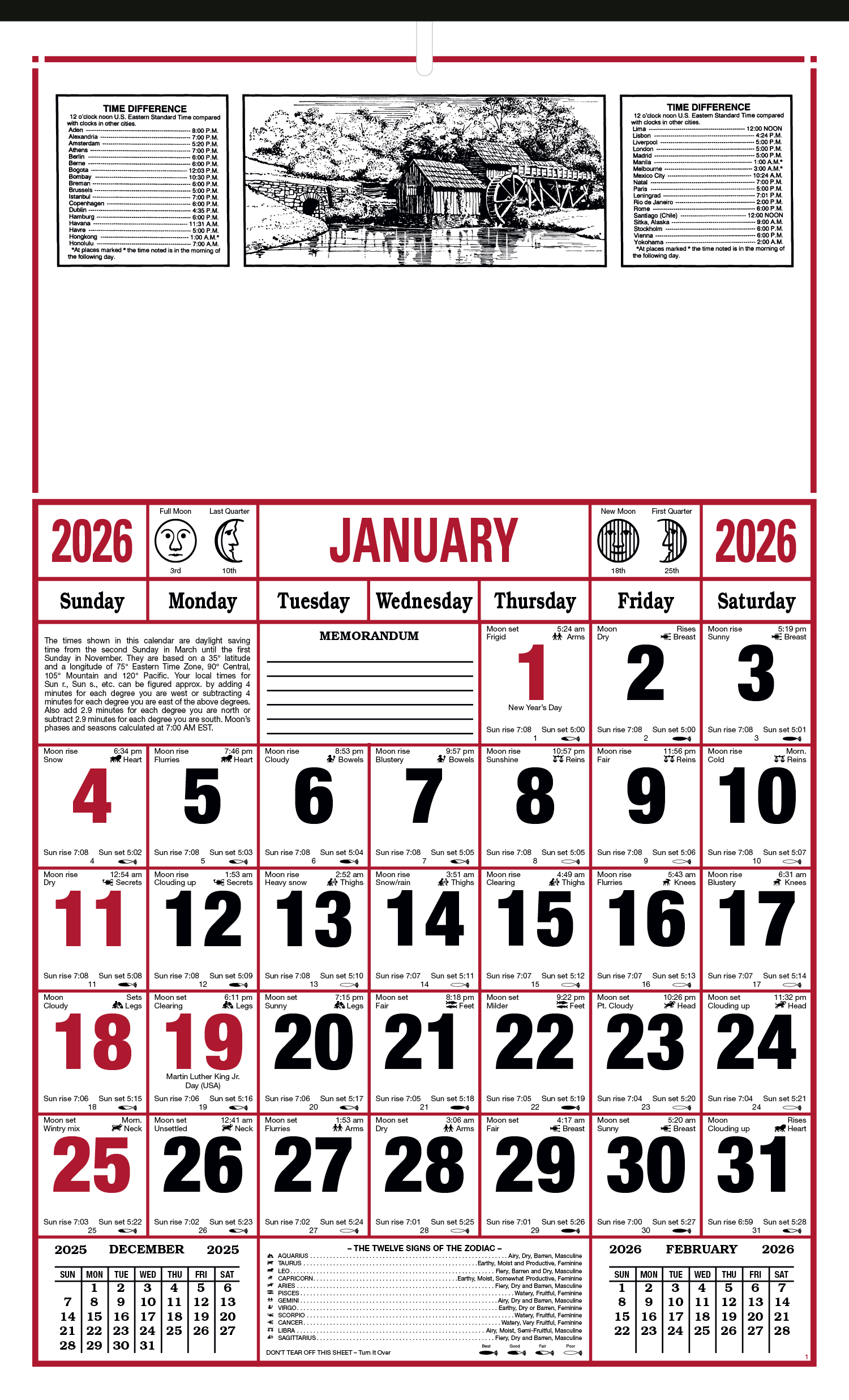 Skinner & Kennedy® 8-Sheet Almanac Calendar 10