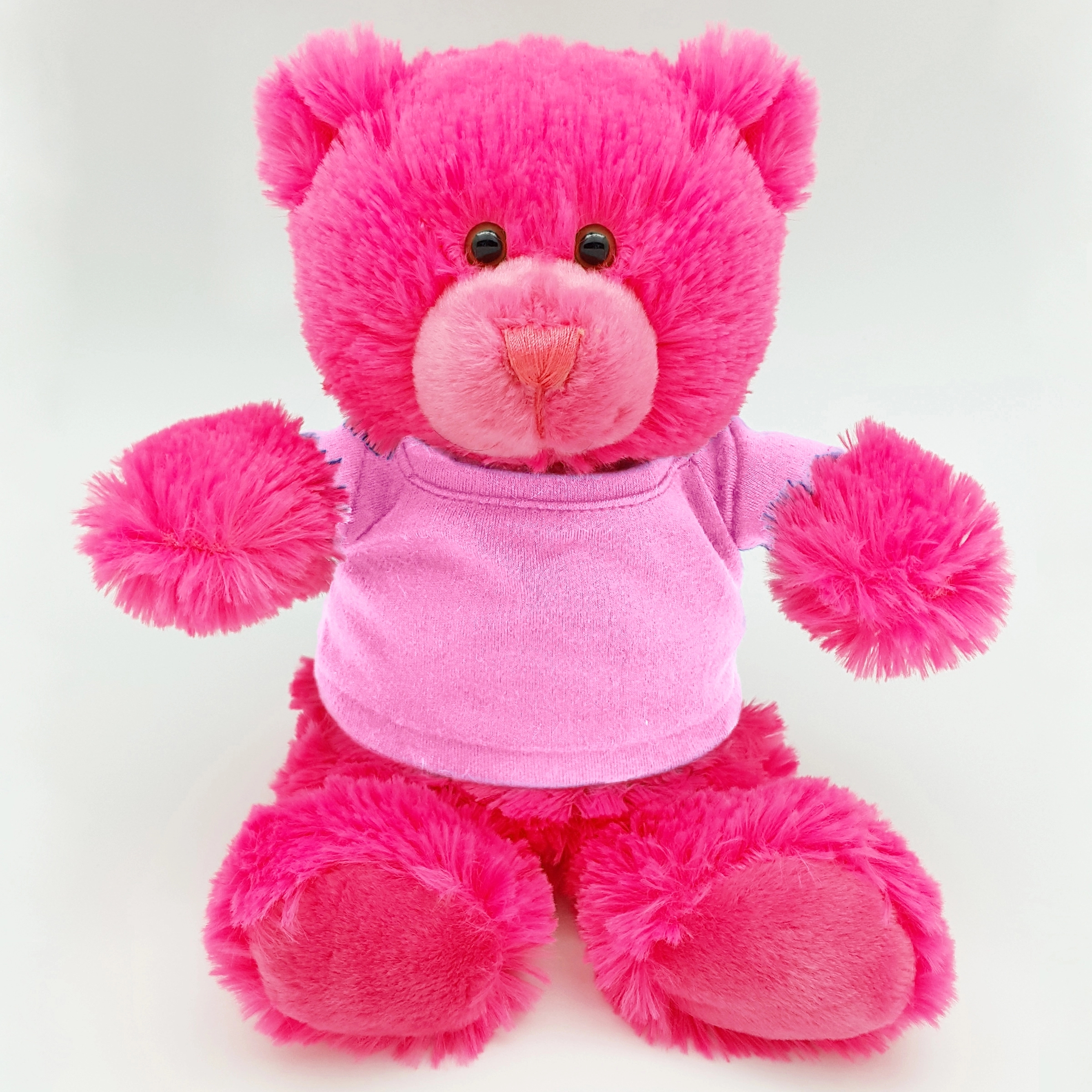 8" Bright Color Hot Pink Bear 16