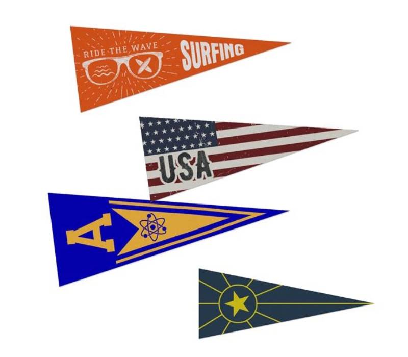 5" x 12" Full Color Felt Pennant Flag Banner 1