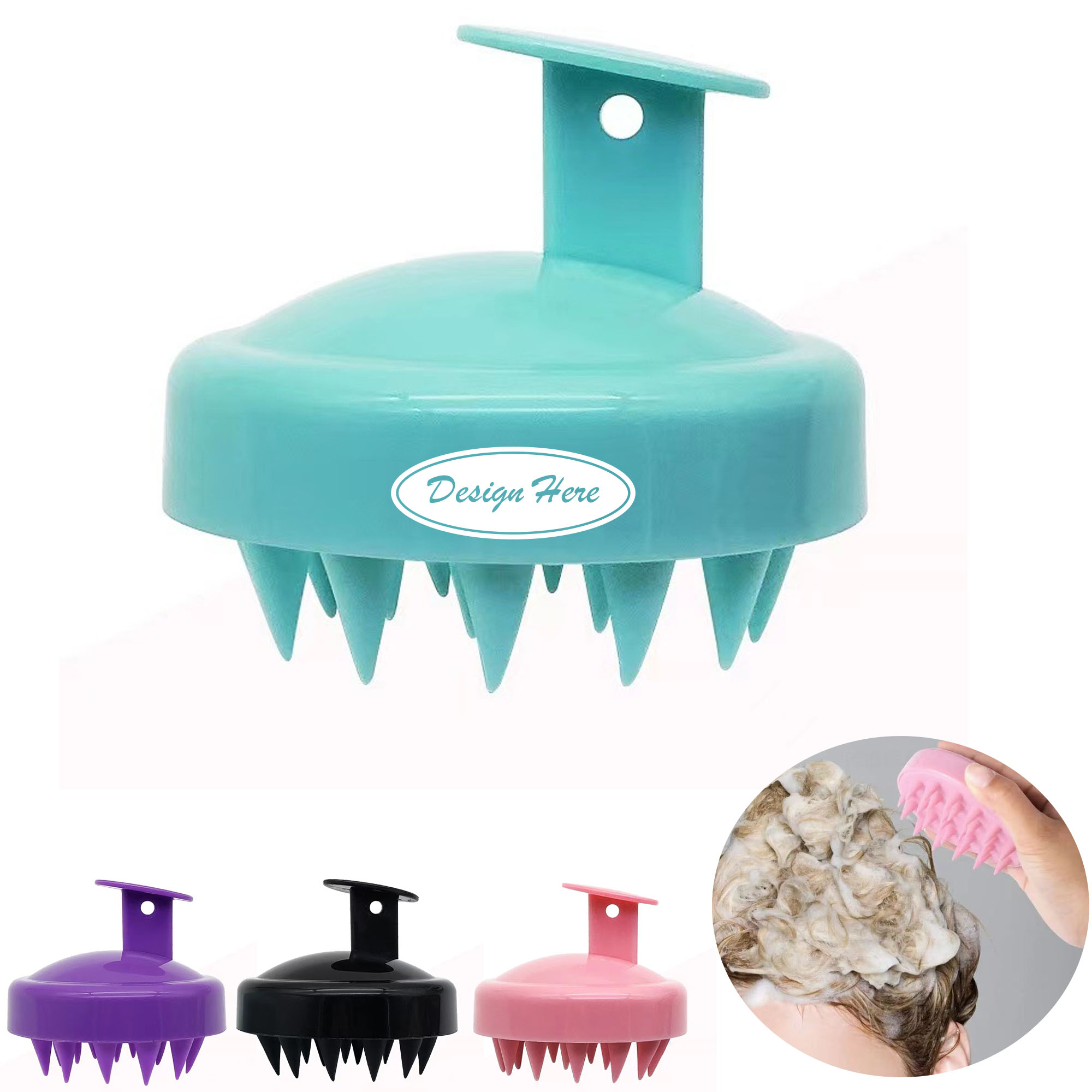Soft Silicone Bristle Scalp Massager Shampoo Brush 5