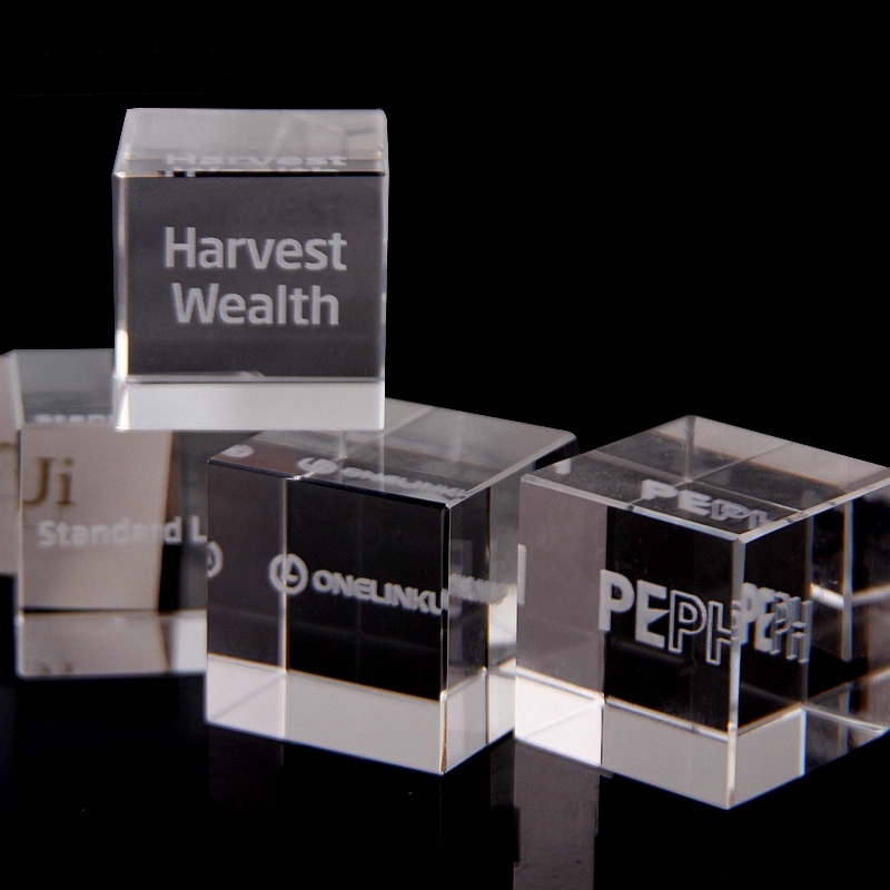 3D Crystal Cube Paperweight 5