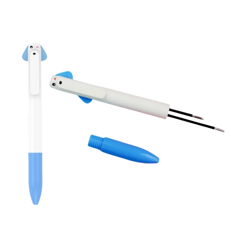 Cute Puppy Two-color Plastic Stretchable Ballpoint Pen 5