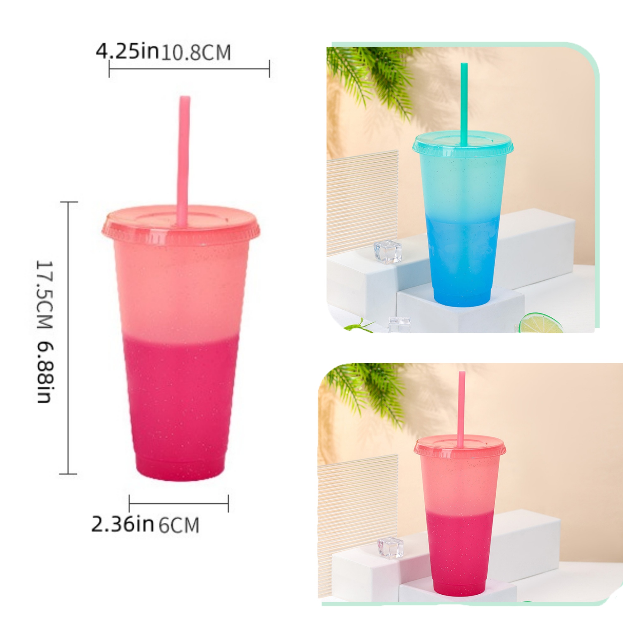 Customized plastic color changing cup 2