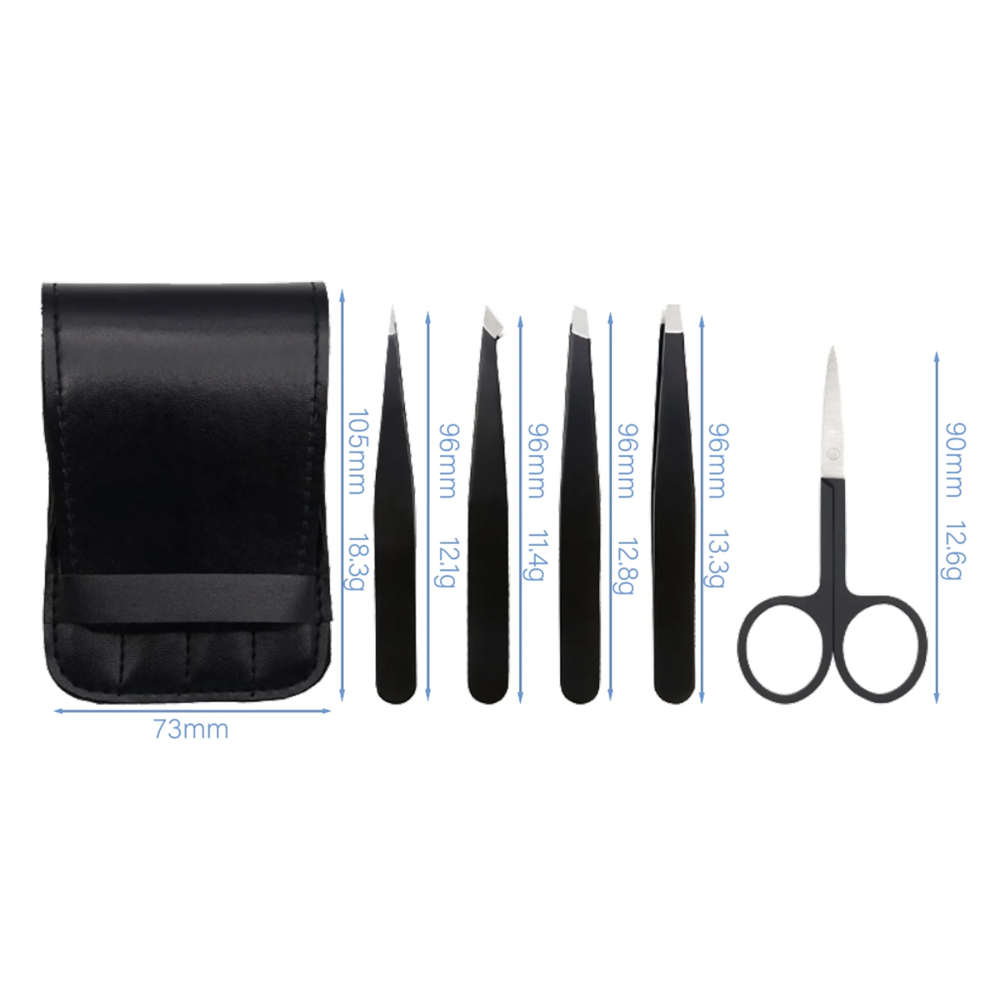 Stainless Steel Eyebrow Tweezers Set 3