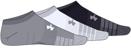 HeatGear Kids' 3-Pack No Show Socks 4